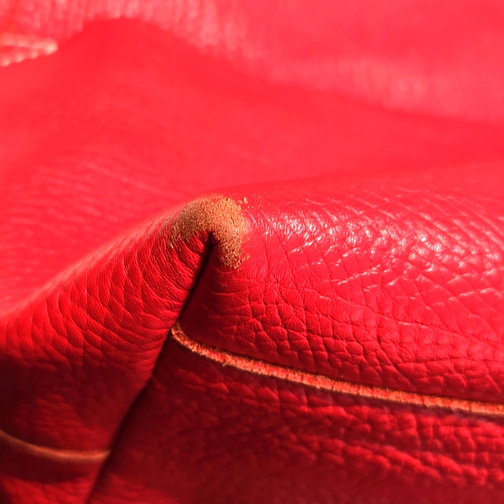 Red Leather Shoulder Bag - Picture 6 of 9